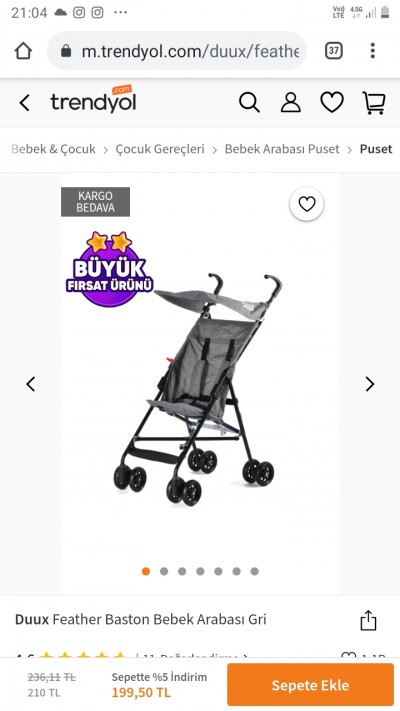 Baston Bebek Arabasi Alisveris Hediye