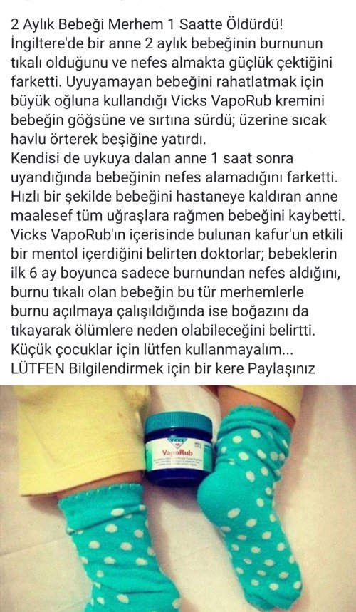 6 Aydan Kucuk Bebekler Icin Bilgilendirme Vicks Kullanimi Saglik Diyet Spor